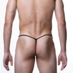 Back-Side view of man in black G-string underwear – GROOVIN’ GS1802, sleek and sexy men’s G-String